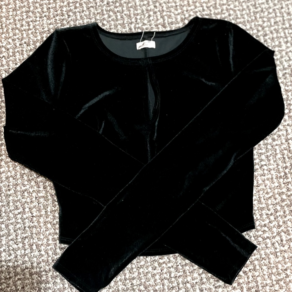 Hollister green velvet top